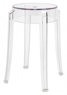 Transparentny stołek z poliwęglanu Charles 46