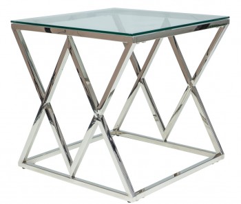 Designerski stolik kawowy ze szklanym blatem Zegna B