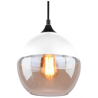 Wisząca lampa Manhattan Chic 1 biała-amber