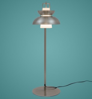 Niklowana lampa podłogowa Scandinavian