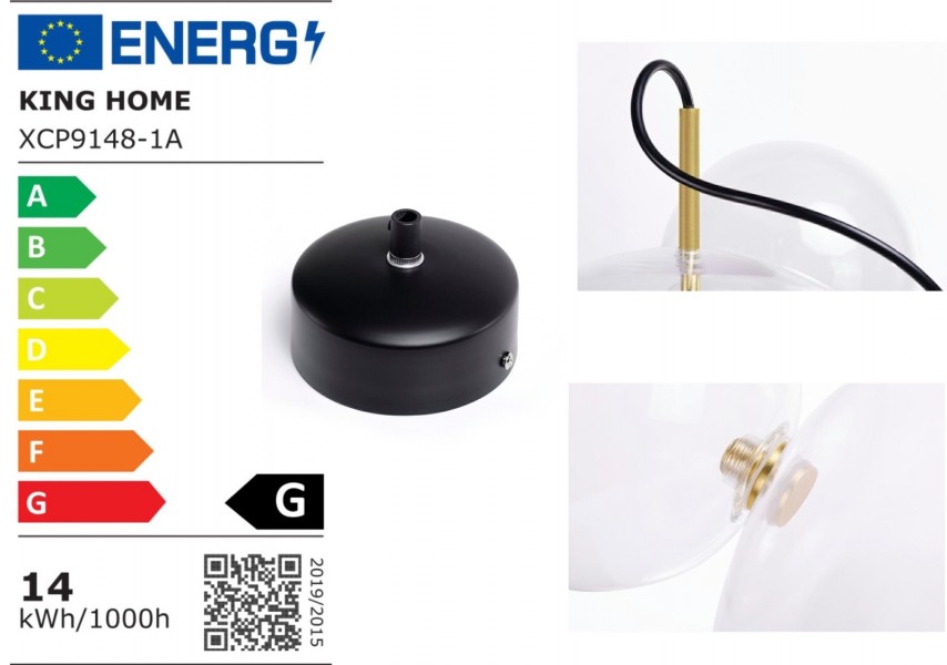 Lampa wisząca z okrągłymi kloszami Capri 4 złota