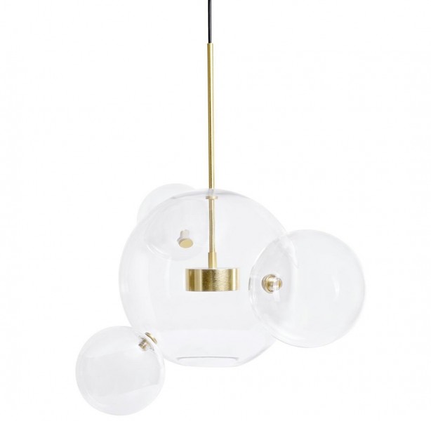 Lampa wisząca z okrągłymi kloszami Capri 4 złota