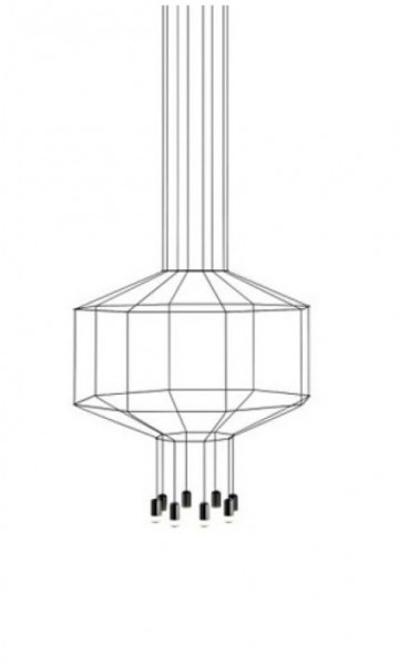 Geometryczna lampa wisząca z kloszami ze szkła Flusso 8