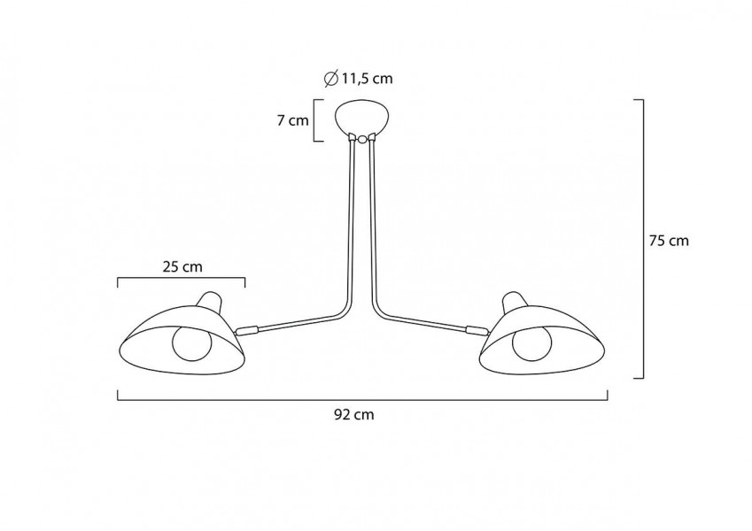Lampa wisząca z kloszami z aluminium Raven 2