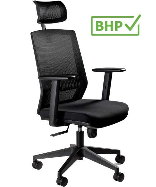 Ergonomiczny fotel biurowy Esta, zgodny z normą BHP