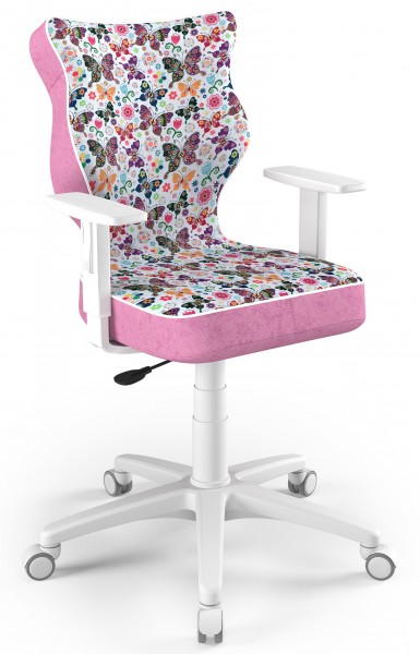 Krzesło obrotowe dla młodzieży Duo White rozmiar 5 (146-176,5 cm) z wzorami