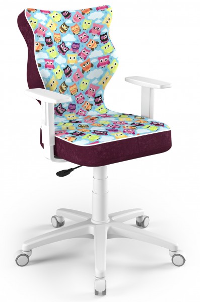 Krzesło obrotowe dla młodzieży Duo White rozmiar 5 (146-176,5 cm) z wzorami
