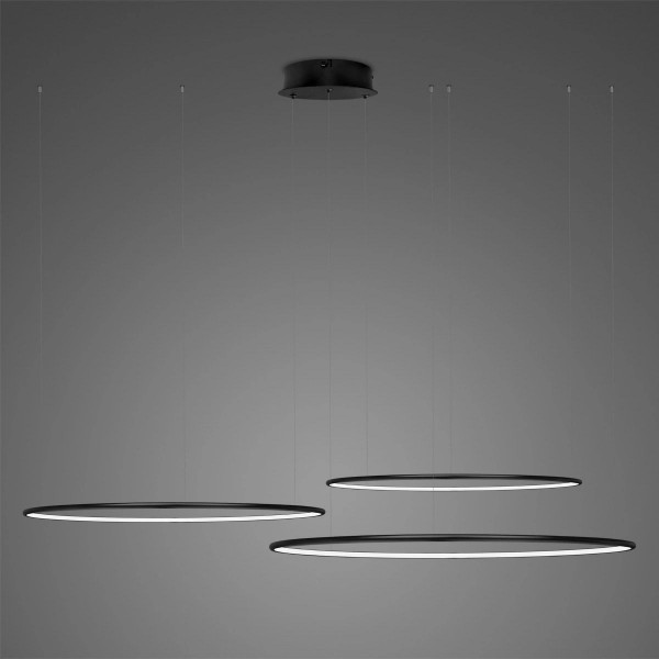Potrójna lampa wisząca Ledowe Okręgi No.3 In 80 cm czarna