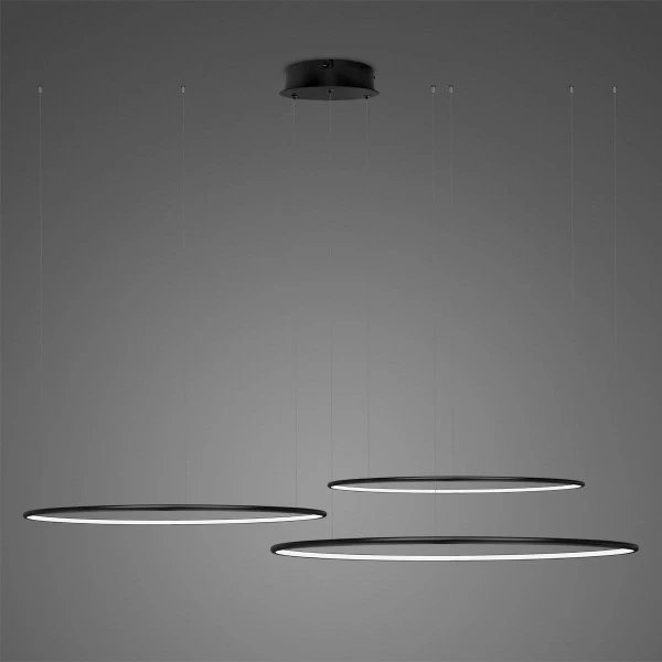 Potrójna lampa wisząca Ledowe Okręgi No.3 In 80 cm czarna