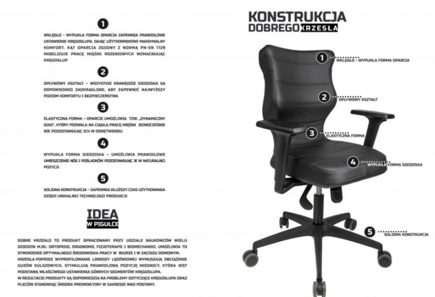 Biurowe krzesło o ergonomicznym oparciu Nero Black