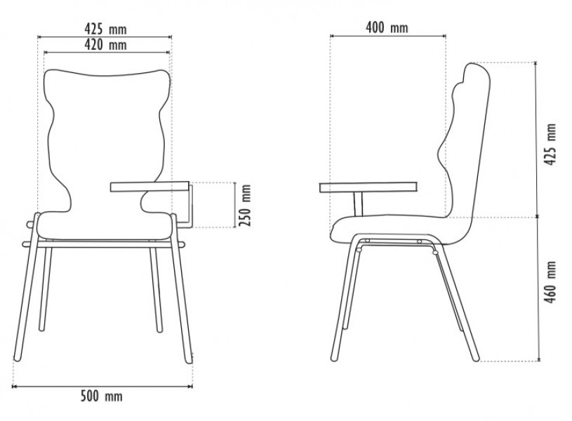 Ergonomiczne krzesło konferencyjne z pulpitem Uni Plus