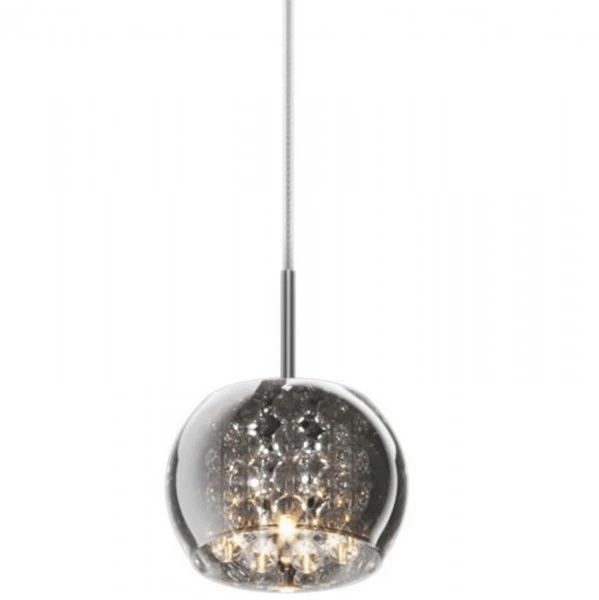 Lampa wisząca z dymionym kloszem i kryształkami Crystal 1A