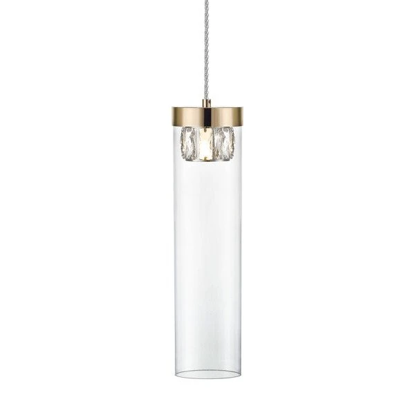 Szklana lampa wisząca z kryształkami Gem 1 klosz