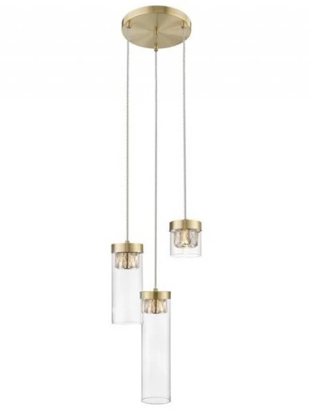 Szklana lampa wisząca z kryształkami Gem 3 klosze
