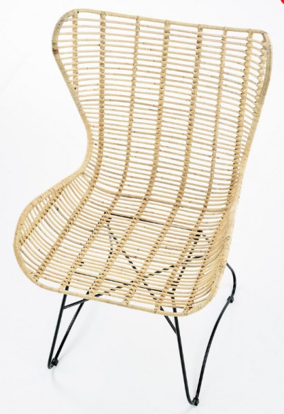 Designerski fotel rattanowy na płozach Indiana
