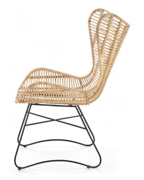 Designerski fotel rattanowy na płozach Indiana