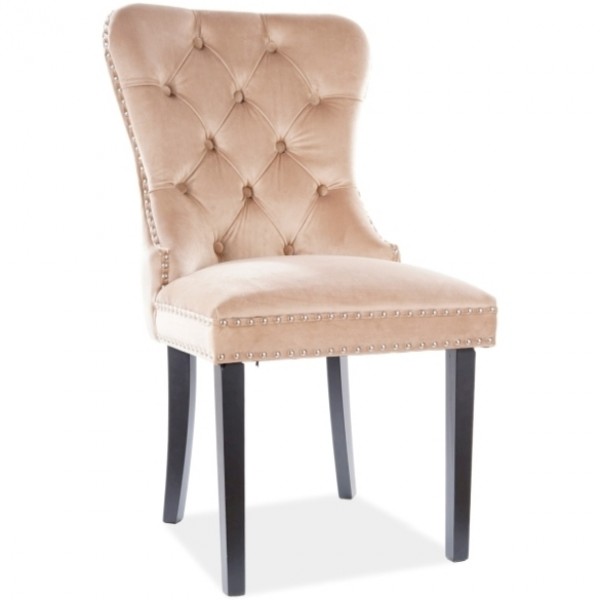 Pikowane krzesło z kołatką w stylu glamour August Velvet