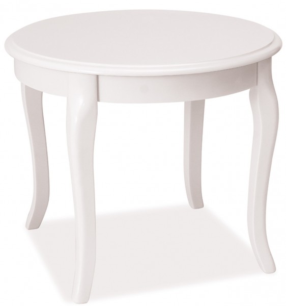 Biały stolik kawowy na stylizowanych nogach Royal D Signal w stylu retro