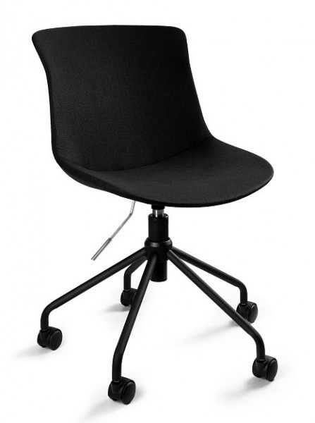 Obrotowe krzesło biurowe tapicerowane tkaniną Easy R czarne