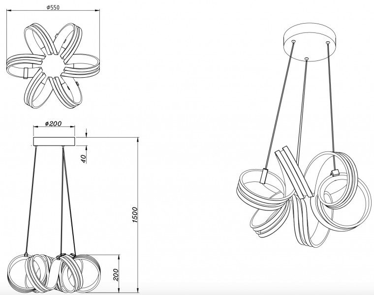 Wisząca lampa dekoracyjna w stylu designerskim Carrera