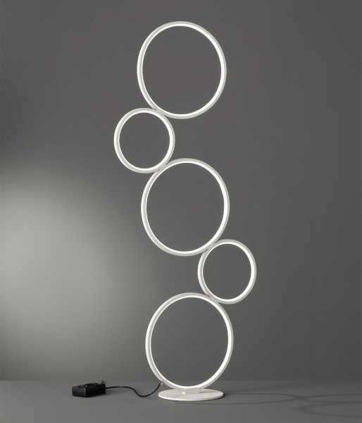 Designerska lampa stojąca ledowe ringi Rondo