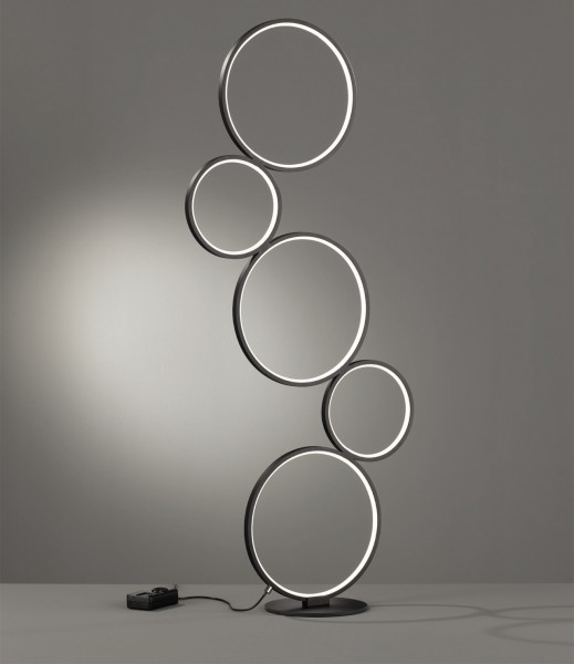 Designerska lampa stojąca ledowe ringi Rondo