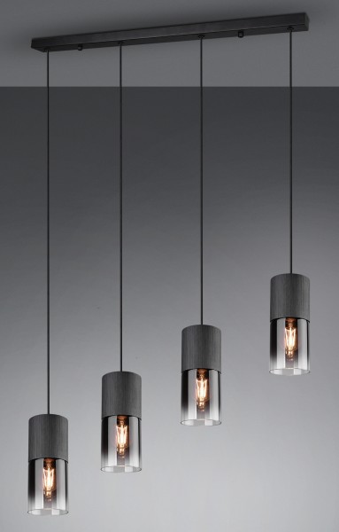 Wisząca lampa z czterema kloszami w kształcie walca Robin