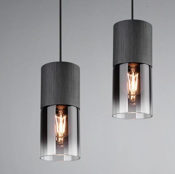 Wisząca lampa z czterema kloszami w kształcie walca Robin
