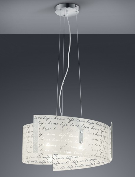 Szklana lampa wisząca z nadrukiem Signa