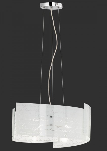Szklana lampa wisząca z nadrukiem Signa