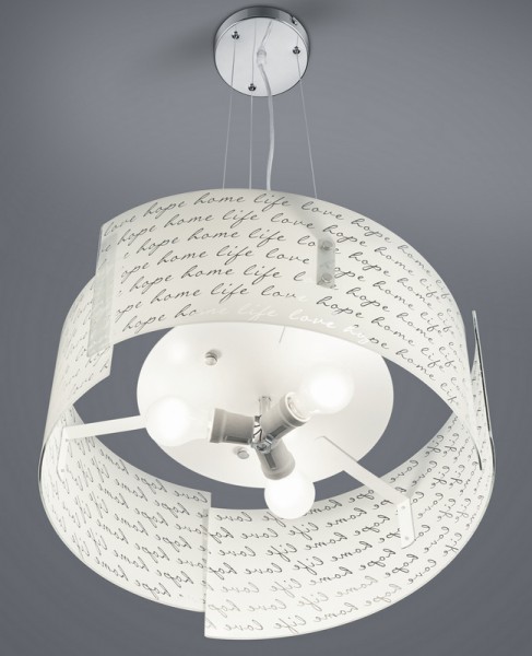 Szklana lampa wisząca z nadrukiem Signa
