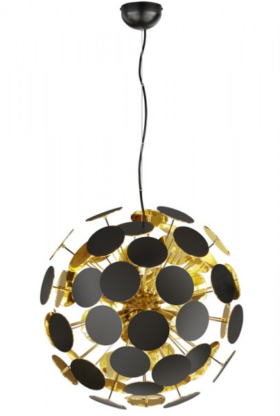 Czarna lampa wisząca z designerskimi krążkami Discalgo