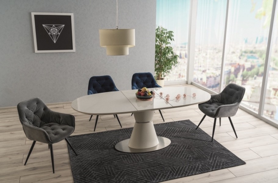 Pikowane krzesło Cherry Velvet tapicerowane aksamitną tkaniną