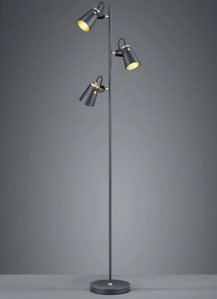 Metalowa lampa podłogowa z wyłącznikiem nożnym Edward