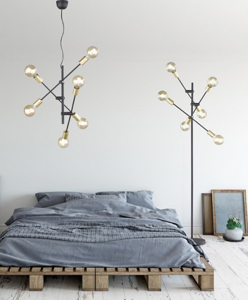 Regulowana lampa wisząca bez klosza Cross