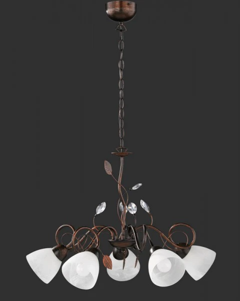 Elegancka lampa wisząca w stylu glamour z 5 kloszami Traditio