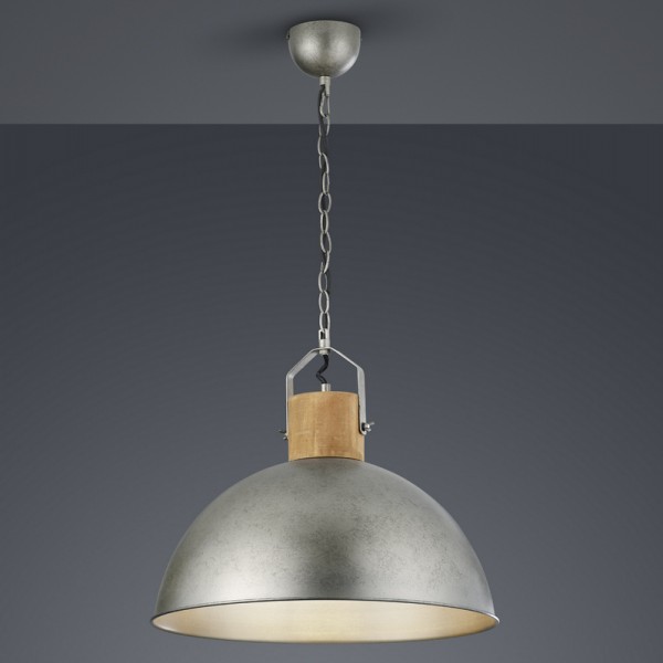 Rustykalna lampa wisząca z metalowym kloszem Delhi