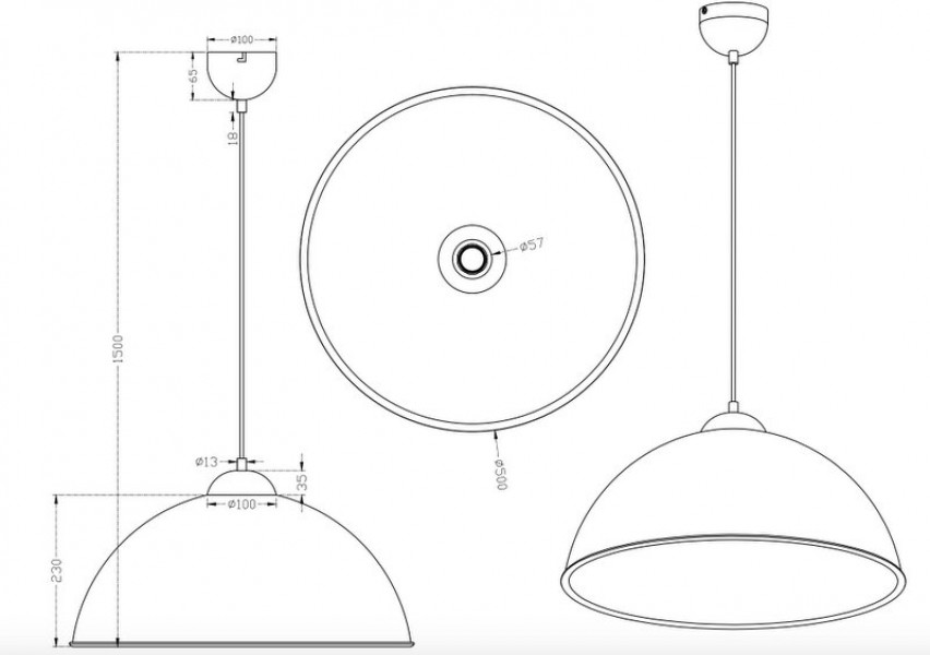 Czarna lampa wisząca z metalu Romino II