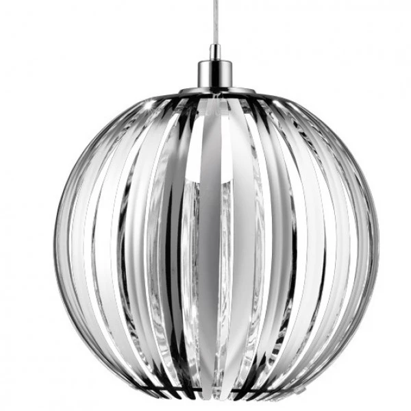 Chromowana lampa z wiszącym kloszem akrylowym Zucca