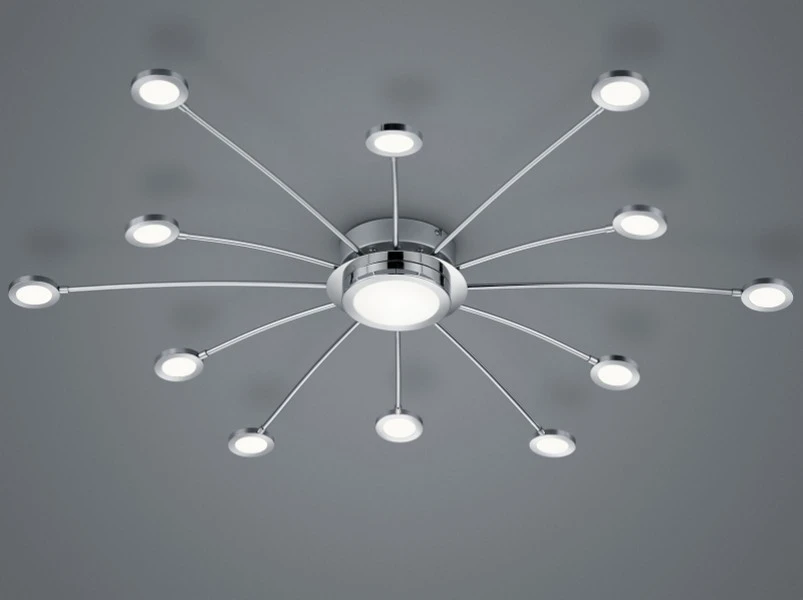 Regulowana lampa sufitowa Bodrum z dwunastoma źródłami światła