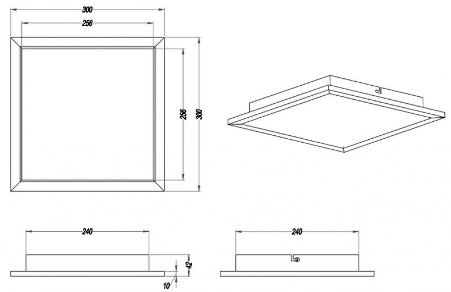 Kwadratowy plafon ledowy Phoenix 30 w stylu minimalistycznym