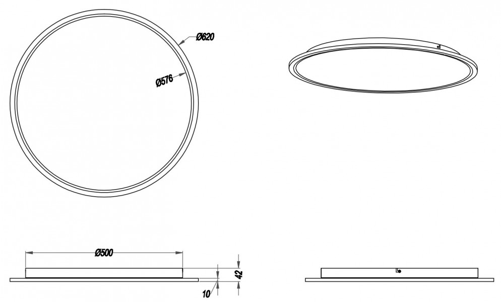 Okrągły plafon LED Phoenix 62 w stylu minimalistycznym
