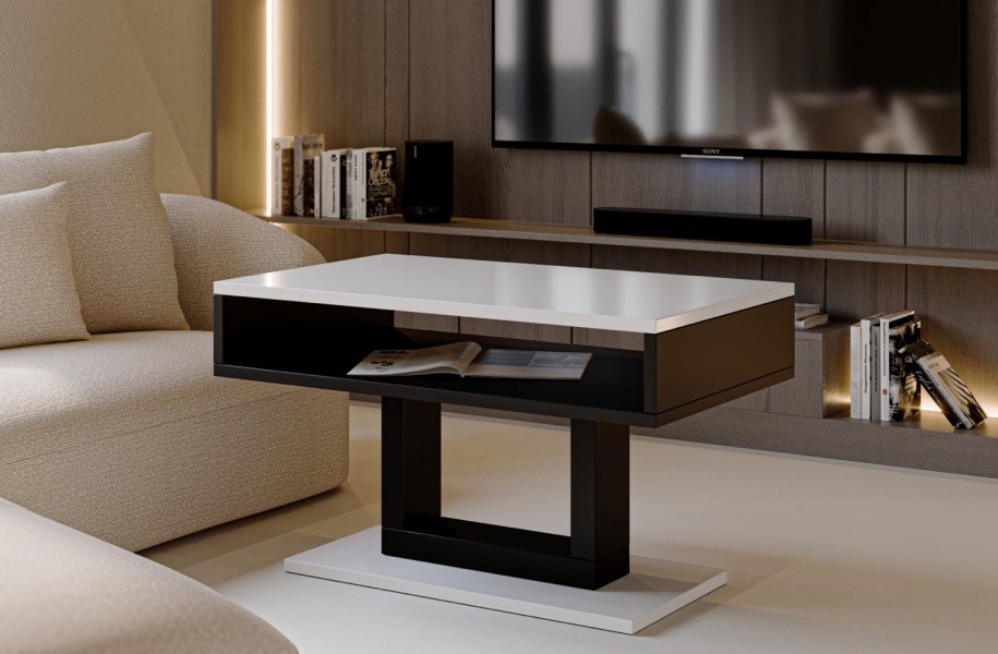 Designerska ława z półką do salonu Tilo