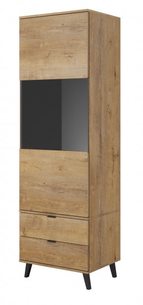 Wysoka witryna na nóżkach w stylu industrialnym Nest W2