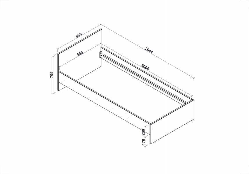 Łóżko Lima 90 x 200 w kolorze białym