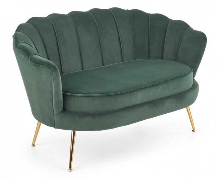 Tapicerowana sofa z oparciem w kształcie muszli Amorinito XL