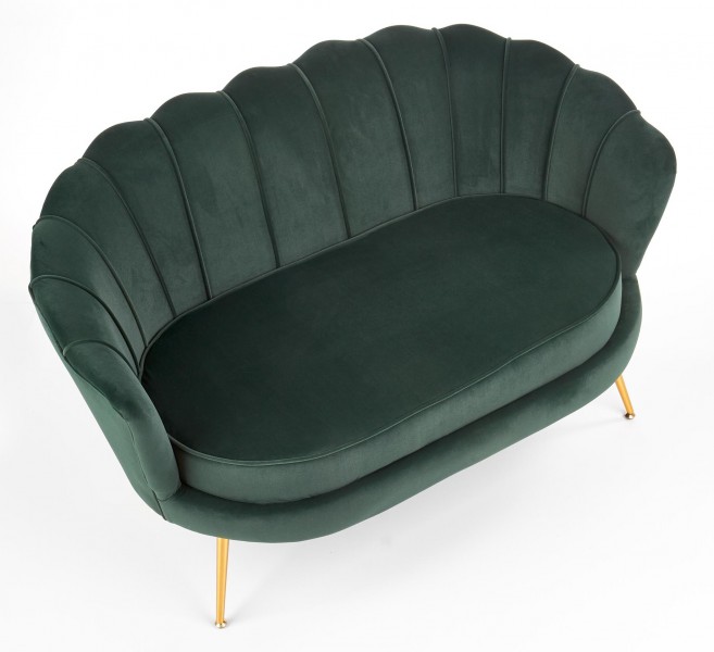 Tapicerowana sofa z oparciem w kształcie muszli Amorinito XL