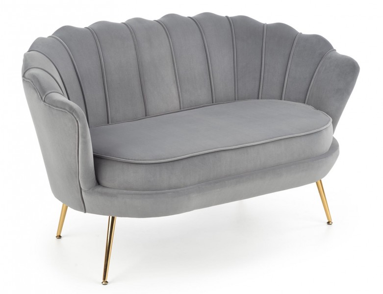 Tapicerowana sofa z oparciem w kształcie muszli Amorinito XL