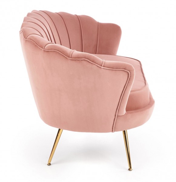 Tapicerowana sofa z oparciem w kształcie muszli Amorinito XL