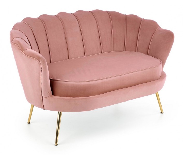 Tapicerowana sofa z oparciem w kształcie muszli Amorinito XL